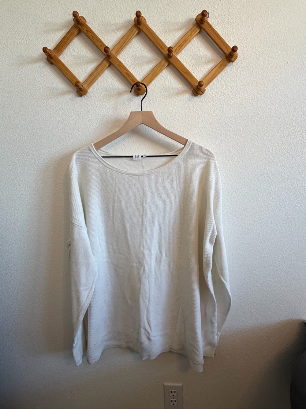 GAP Women’s XXL Ivory Mixed Knit Oversized Sweater Side Slits